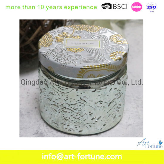 Shaped Scent Glass Jar Candle with Color Coating for Festival