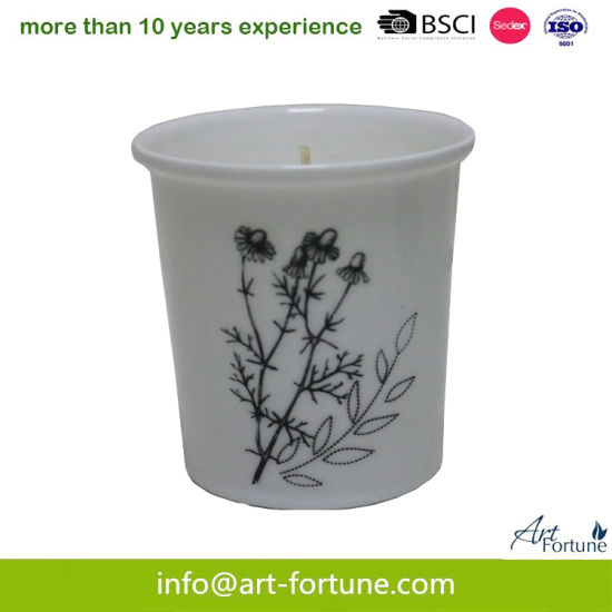 Spice Ceramic Candle with Decal Paper for Home Decor