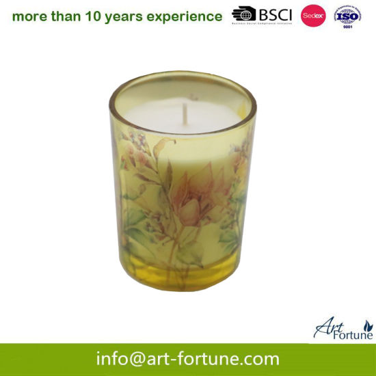 Floral Scent Glass Candle for Home Decor