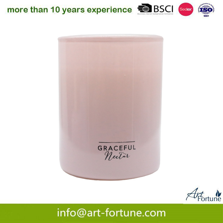 Pink Glass Jar Candle with Decal Paper