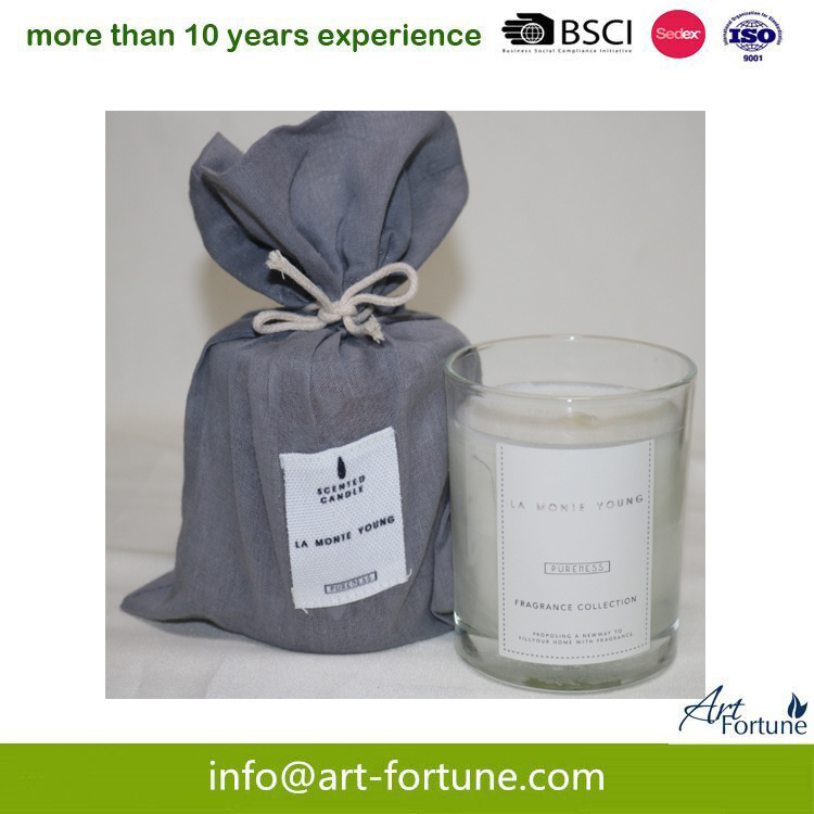 Scent Grey Glass Jar Candle for Home Decor