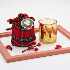 New style quadrille cloth bag scented candle for Christmas decor