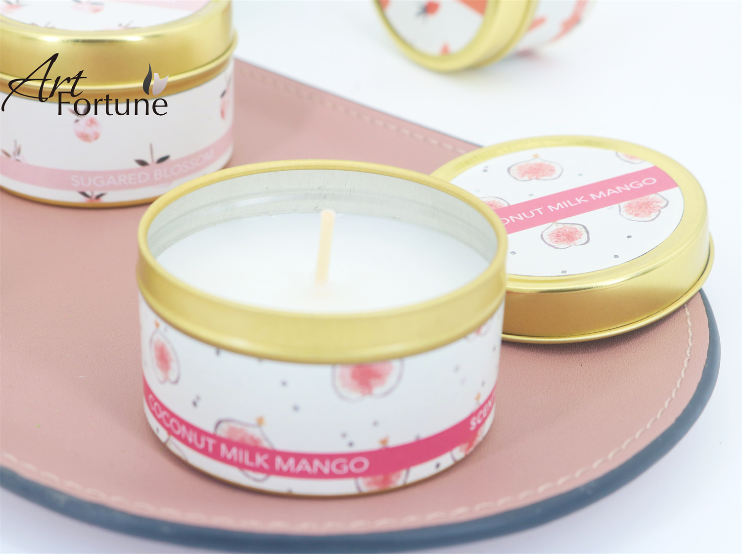 Set of 4 hot -sale Luxury tin can scent candle in gift box