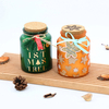 New christmas Festival Printed Glass Jar Scented Candle with Hot Stamping Pattern