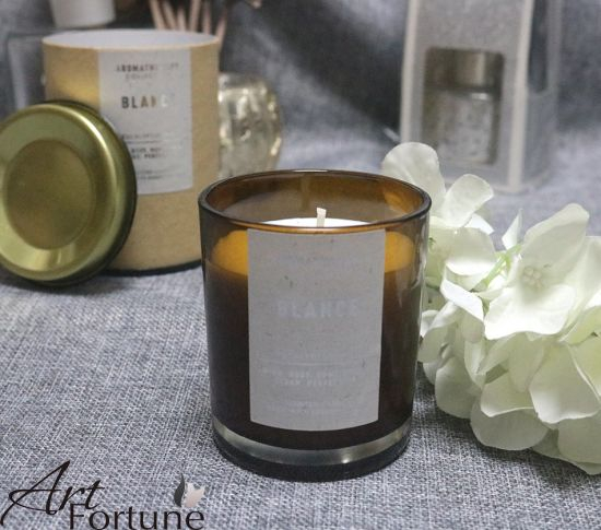 Brown Glass Scented Candle with Gift Box