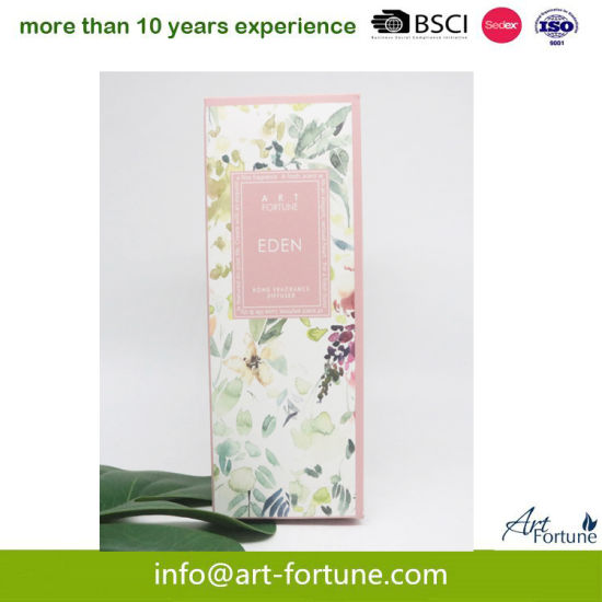 Designed Flower Printed Empty Paper Packaging Reed Diffuser Box