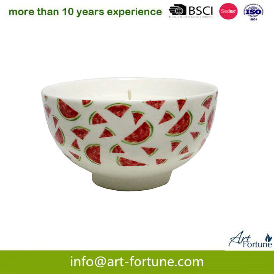 Bowl Shape Ceramic Scent Candle for Home Decor