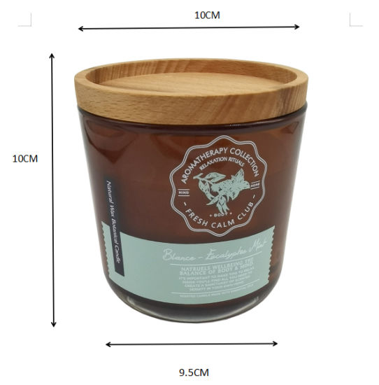 8oz Scented Soy Candle with Wood Lid for X′mas