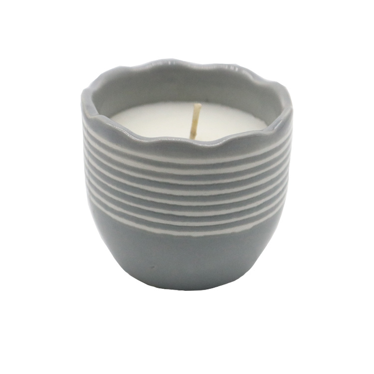 8.5oz Ceramic Scented Candle with Decal Paper for Festival