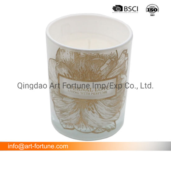 Scented Glass Candle with Silkscreen for Home Decor