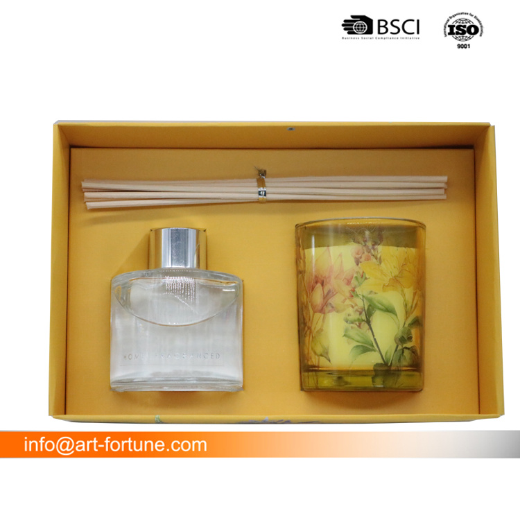 150ml Square Bottle Fragrance Aroma Reed Diffuser with Rattan Sticks in Gift Box