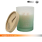 Glass Scented Candle with Paper Decal and Wood Cover for Party