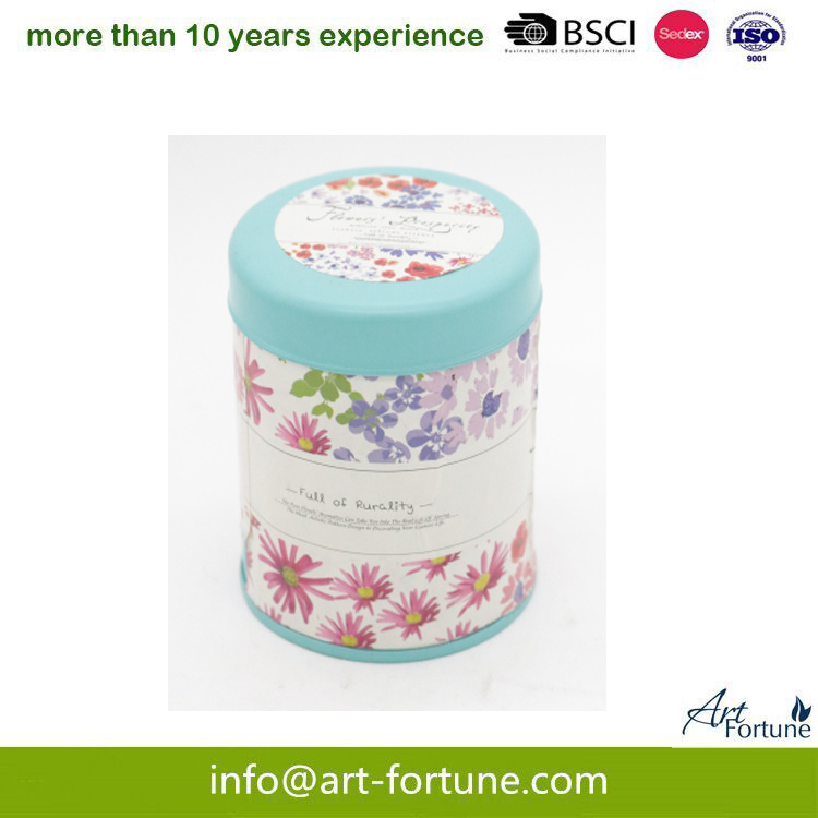 Spice Travel Tin Candle with Color Paper for Valentine`S Day
