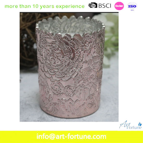 High Quality Shaped Glass Jar Candle with Electroplate for Home Decor