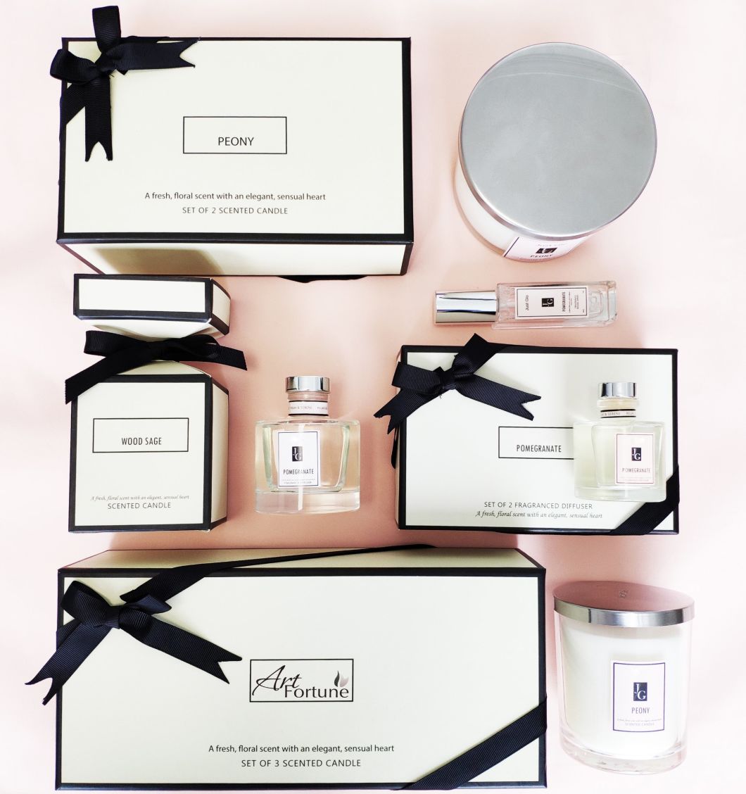 Glass Jar Candle with Color Spray and Color Label for Home Decor