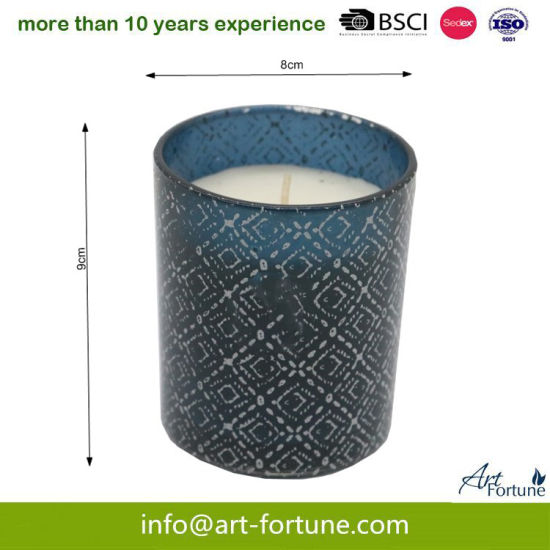 High Quality Scented Glass Candle with Inner Silver Plating and Solid Spray for Home Decor.