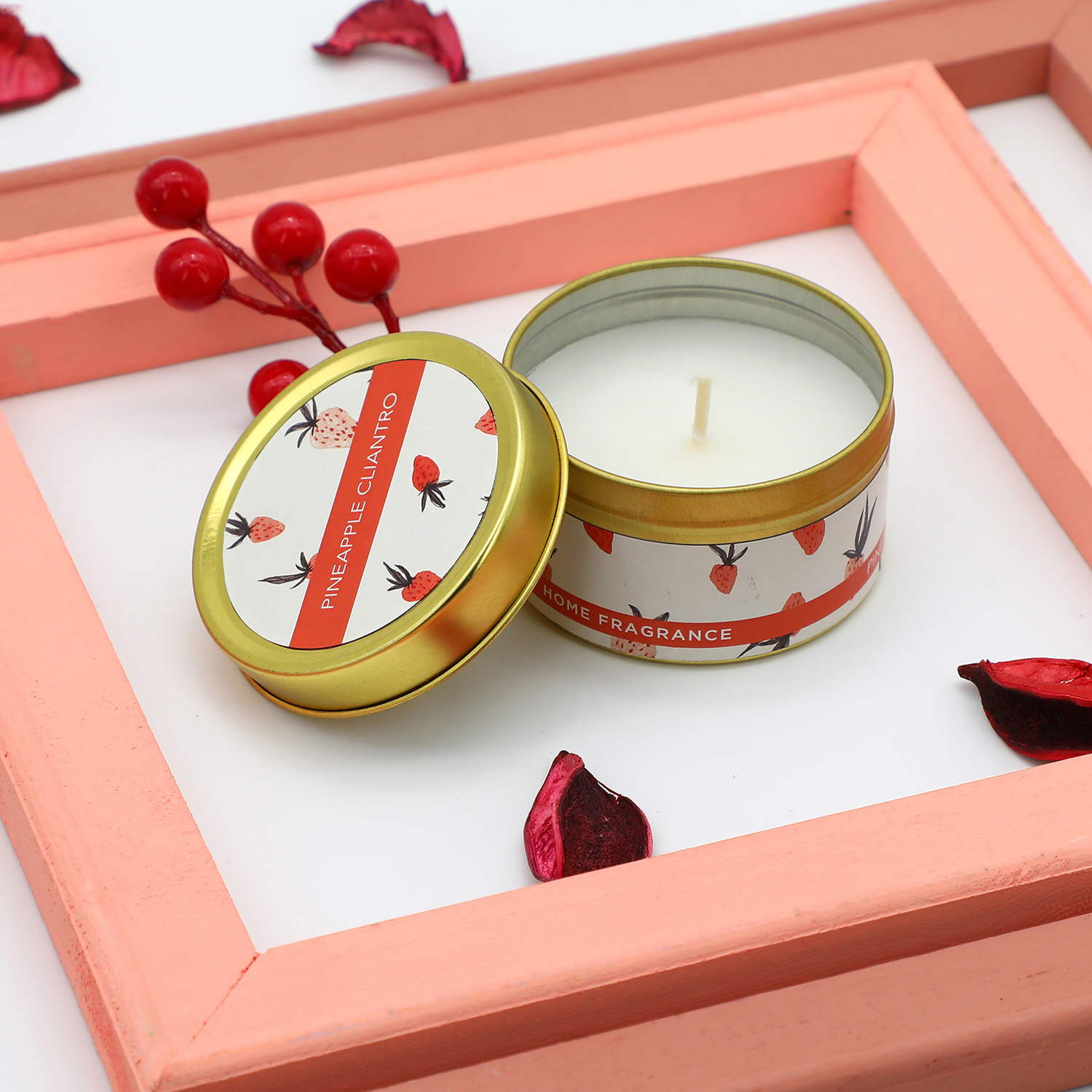 Set of 4 hot -sale Luxury tin can scent candle in gift box