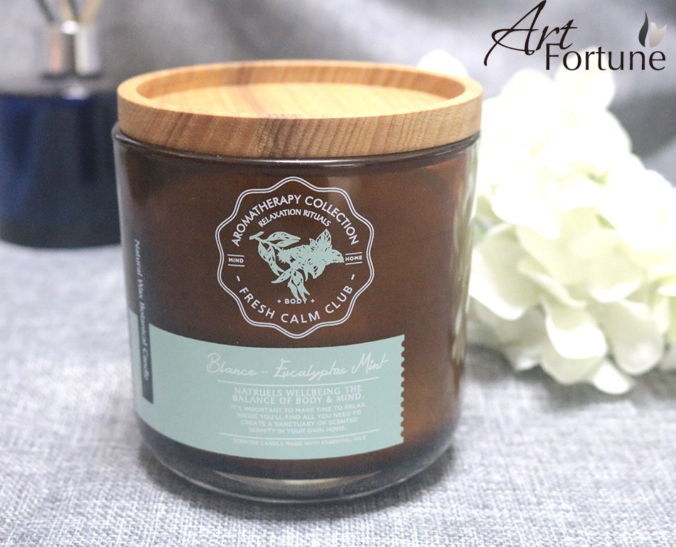 8oz Scented Soy Candle with Wood Lid for X'mas