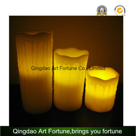 Flameless LED Candle-White Color and Dripping Finish
