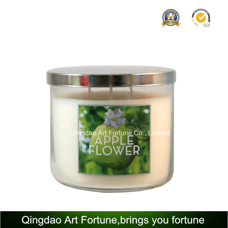 Big Printed Glass Candle Container for Candle and Flora Decor