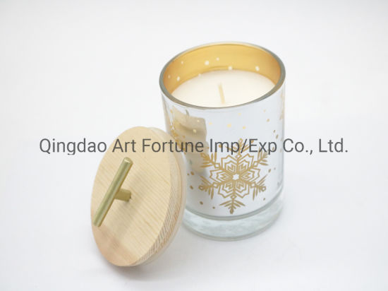 Scented Glass Candle with Wooden Lid