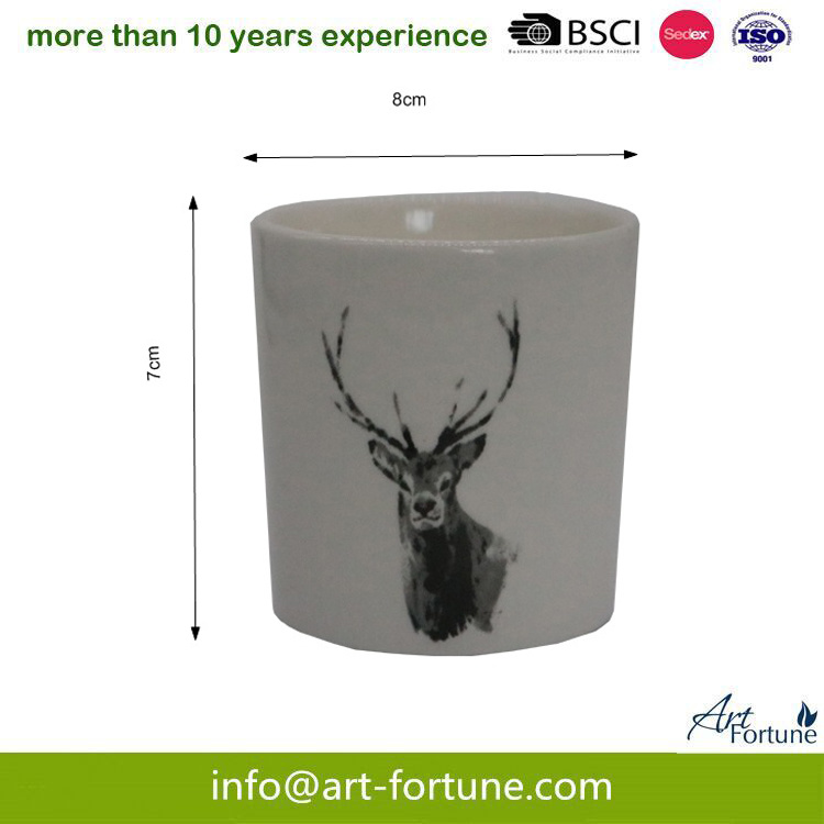 4.5oz Ceramic Scented Candle with Paper Decal for Party