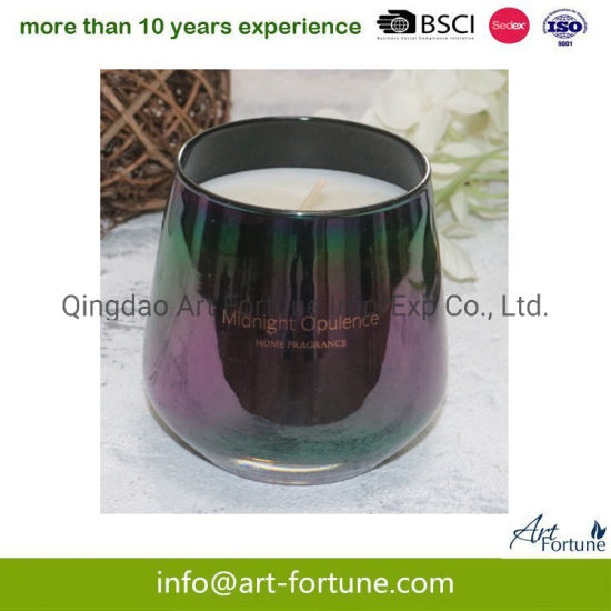 High Quality Glass Jar Candle with Color Change for Home Decor