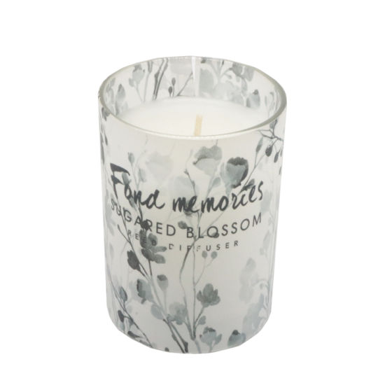 Designed Scent Glass Jar Candle with Decal Paper for Home Decor