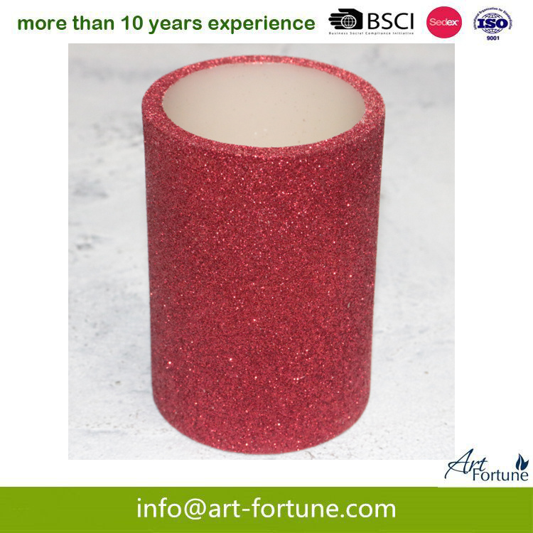 Flameless LED Candle with Red Decoration for Home Decor