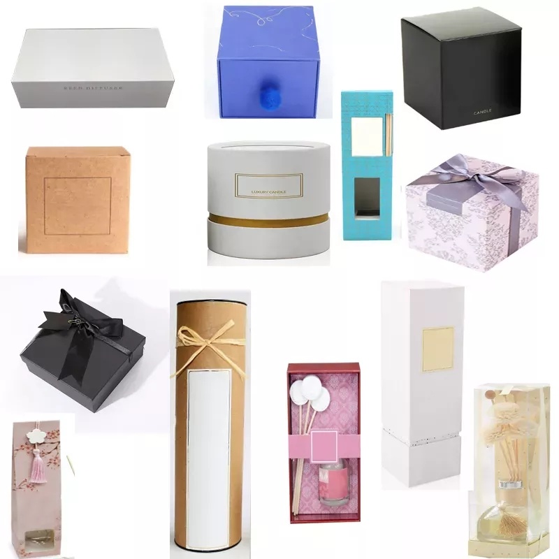 Scent Glass Jar Candle with Color Spray in Gift Box