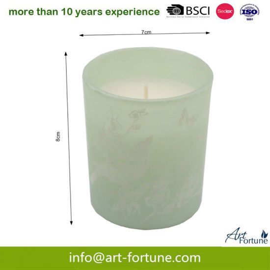 Scented Glass Candle with Gradient Spray and Decal Paper for Home Decor
