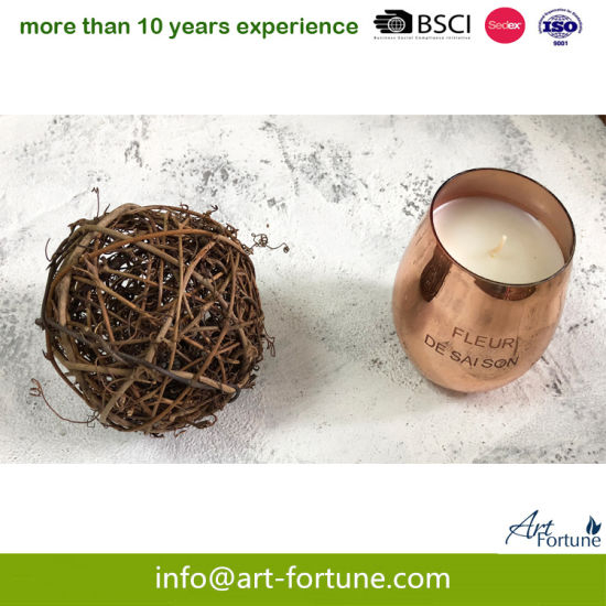 Outer Electroplated Scented Glass Candle with Spot Decal for Home Decoration