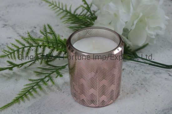 Scent High Quality Glass Candle with Electroplate and Laser Cut for Home Decor
