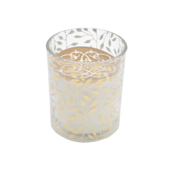 Scent Glass Candle with Decal Paper and Color Label for Home Decor