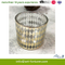 Glass Candle Holder with Outer Electroplated for Home Decoration