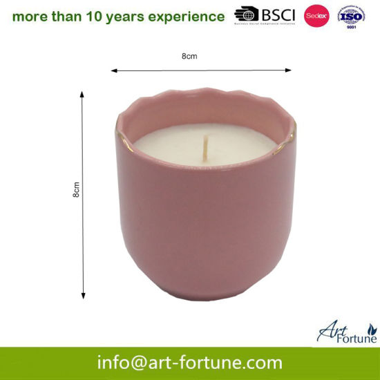New Design Ceramic Scented Candle with Soild Spray for Home Decor