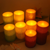 Festive Christmas LED Golden Glittering LED Pillar Candle