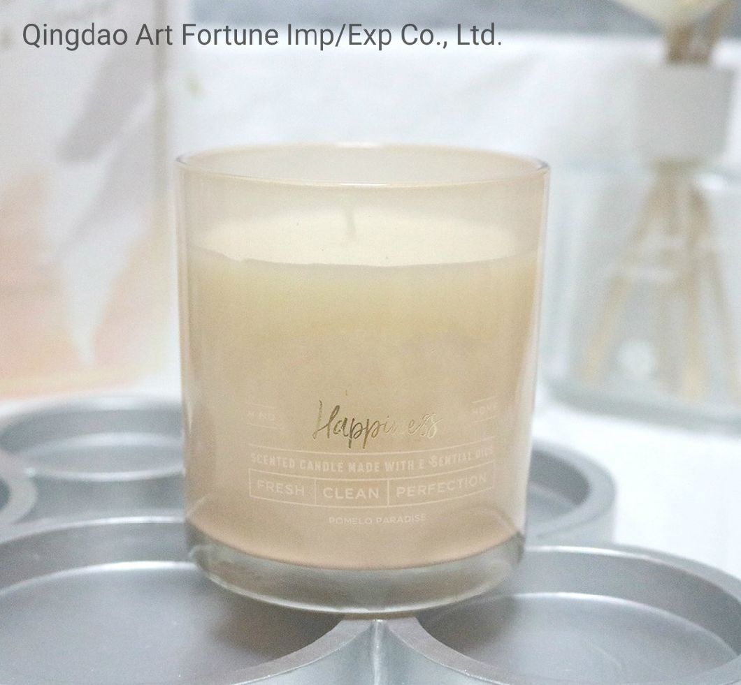 Scented Glass Candle in Color Coating with Decal Paper for Home Decor