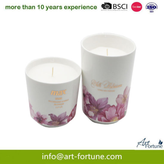 180g Floral Scent Ceramic Candle for Home Decor
