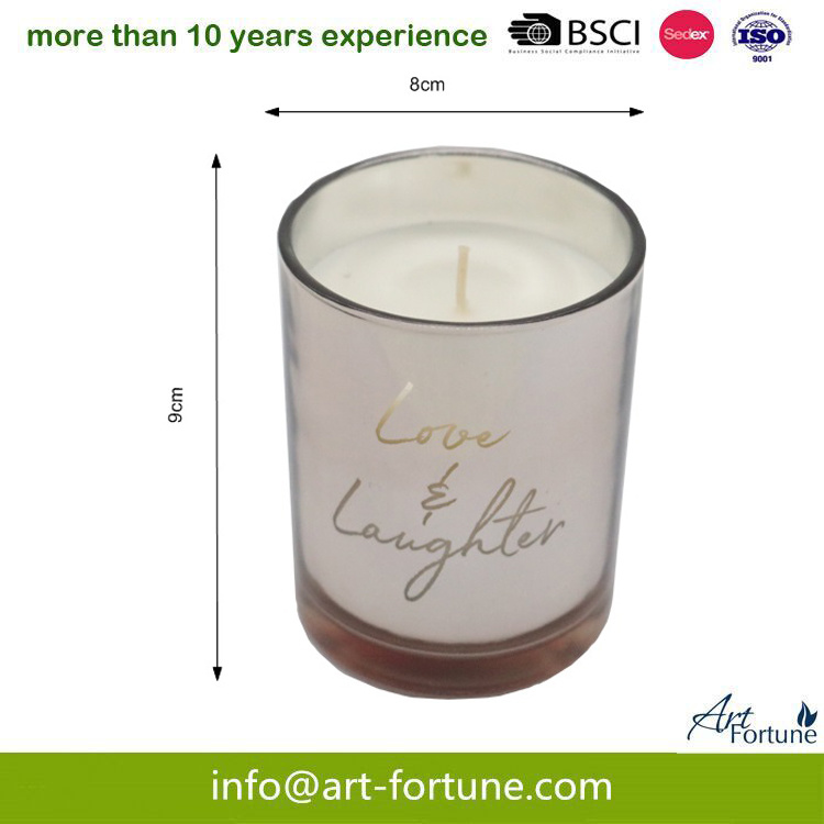 Glass Scented Candle with Solid Spray for Home Decor