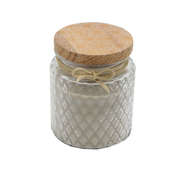 Scent Glass Jar Candle with Decal Paper for Decor