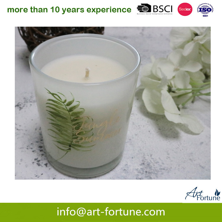 Inner Sprayed Glass Candle with Spot Foil Decal for Home Decoration