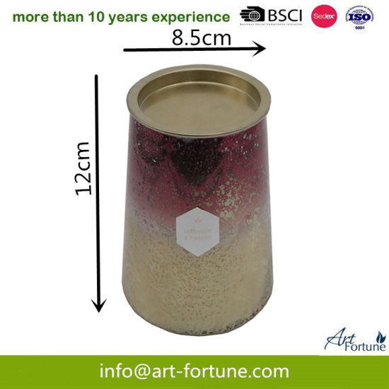 Electroplated Color Spray Glass Scented Candle with Engrave Embossed