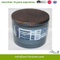 3 Wick Scent Glass Candle with Wooden Lid and Color Label