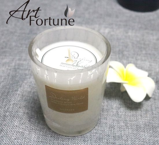 Hot Selling White Color Glass Scented Candle Household Can Be Customized with Stickers