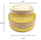 320g Delicate Yellow Glass Jar Scented Candle for Household with Wooden Lid and Kraft Paper Label