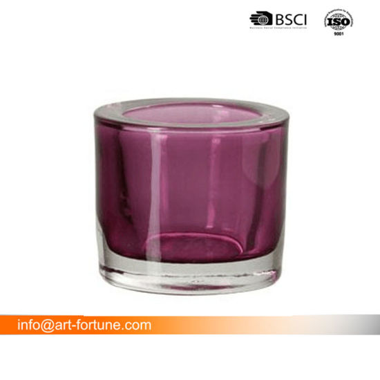 Spray Glass Candle Holder for Home Decor with Decal Paper