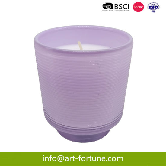 200g High Quality Customizable Purple Step Glass Handpoured Scented Candle for Home Decoration