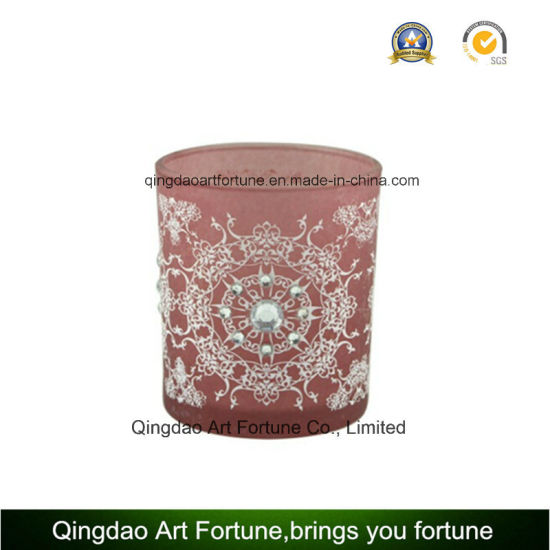 Hot Sale Glass Candle with Decoration and Pattern