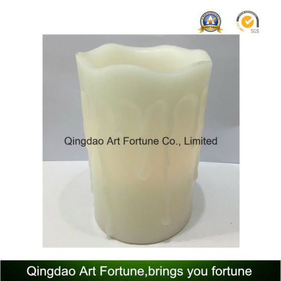 Flameless LED Candle-White Color and Dripping Finish